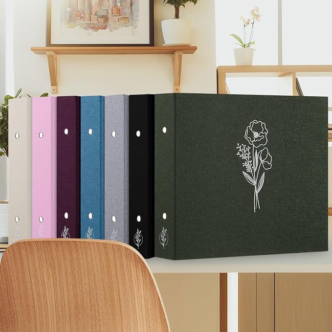 Lanpn Scrapbook Photo Album 12x12 2 Packs, Linen Cover Archival Acid Free Top Load 3 Ring Binder Folder Photo Book 12 x 12 with 30 Plastic Sleeves 60 Pages Purple - Image 7