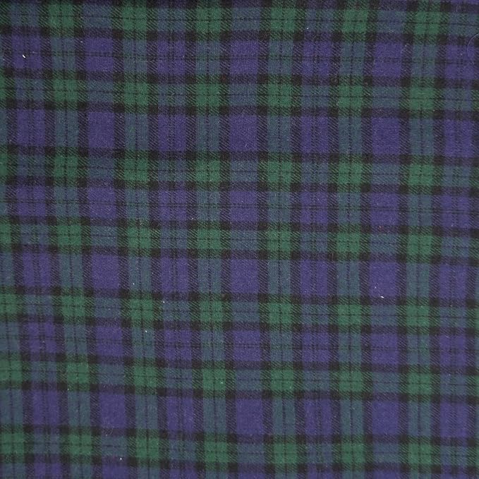 FabricLA 100% Cotton Flannel Fabric 60" Wide 180 GSM Lightweight - Super Soft Fabric for Sewing Quilts Pajamas Blankets Shirts and Crafts - Emerald Midnight Tartan Check, Style 25-15 Yard Pre Cut by FabricLA
