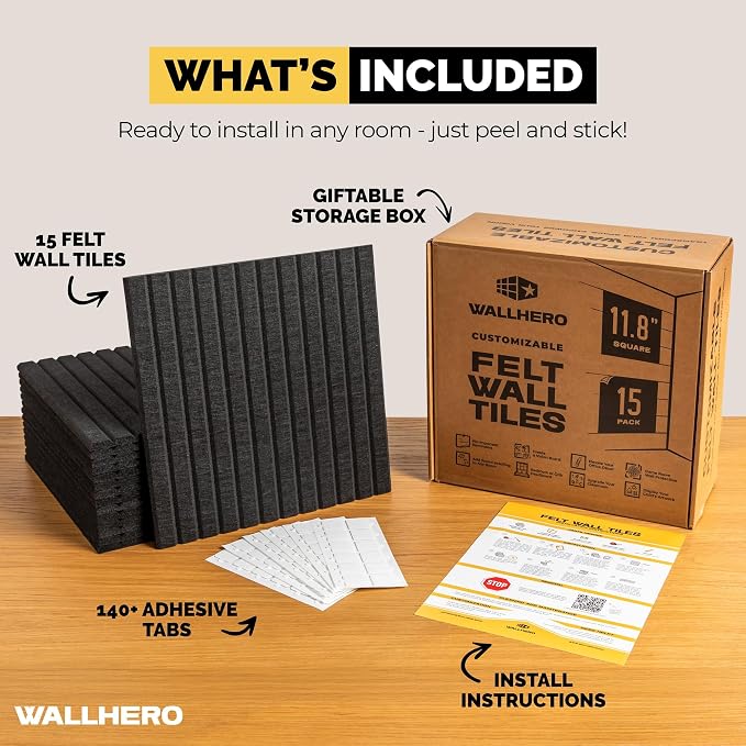 Large Bulletin Board, Tack Board, 59"x36" | 15 Pack | Wall Pin Board, Cork Board Alternative for Walls, Tablero de Corcho para Pared, Cord Board for Wall (Black Slats) - Image 3