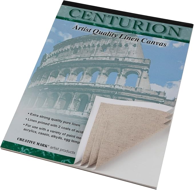 Centurion Acrylic Primed White Linen Canvas Sheet Pad, 4 Pack, 11" x 14" - 40 Total Sheets, 11oz Weight, Tape-Bound for Acrylics, Alkyds, Water-Mixable Oils - Image 2