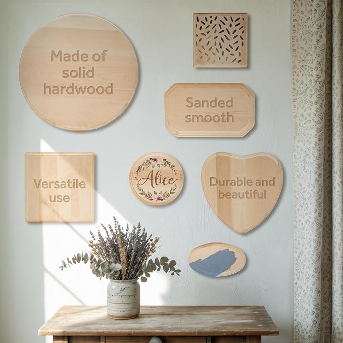 Unfinished Wooden Circles 12 inch, Pack of 2 Round Wood Plaques Unfinished Wood Circles for Crafts Charcuterie Board by Woodpeckers - Image 6