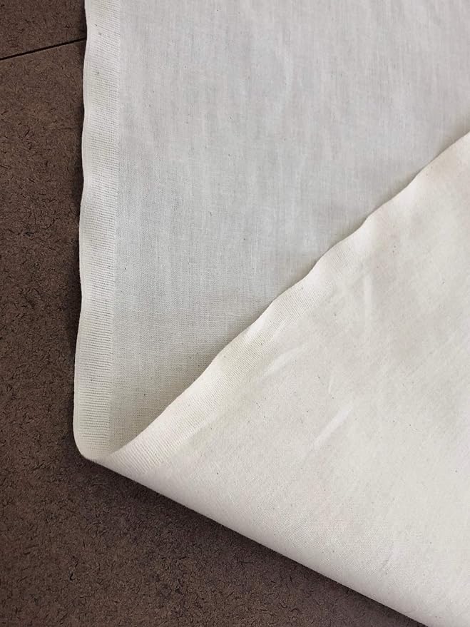 AK TRADING CO. Muslin Fabric/Textile Unbleached - Draping Fabric - Natural 1 Yard Medium Weight - 100% Cotton (63in. Wide) - Image 3