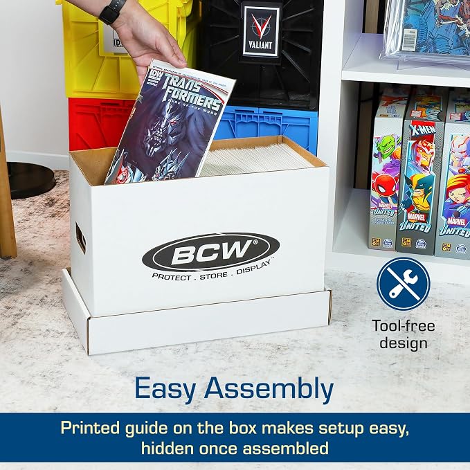 BCW Short Comic Storage Box - 3 Pack | Holds 150-175 Current/Silver Age Comics | Stackable, Durable 200 lb. Strength - Image 5