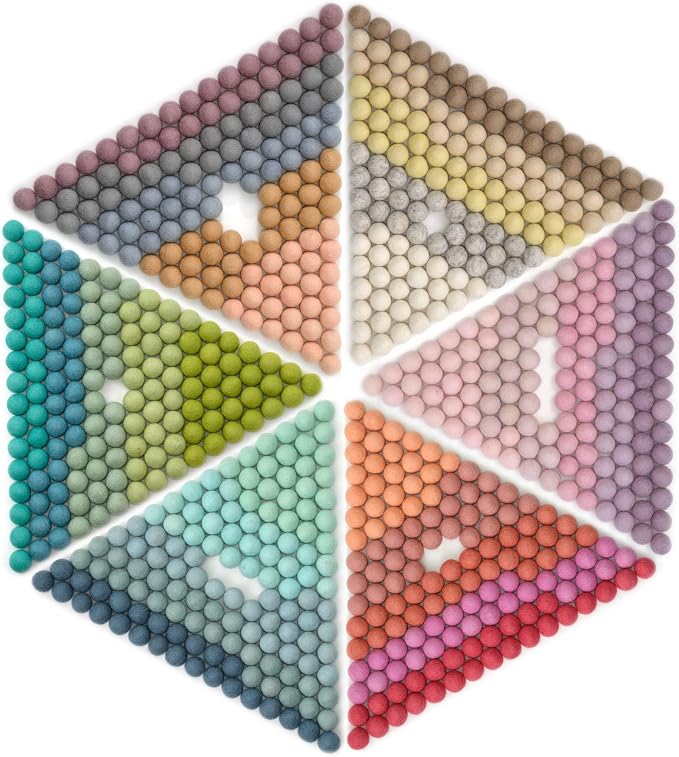 Glaciart One Felt Pom Poms, Wool Felt Balls (800 Pieces) 2 cm – 0.8 Inch, Handmade Felted 30 Pastel Colors (Green, Pink, Blue, Yellow and More) Bulk Small Puff for Felting and Garland by GlaciartOne