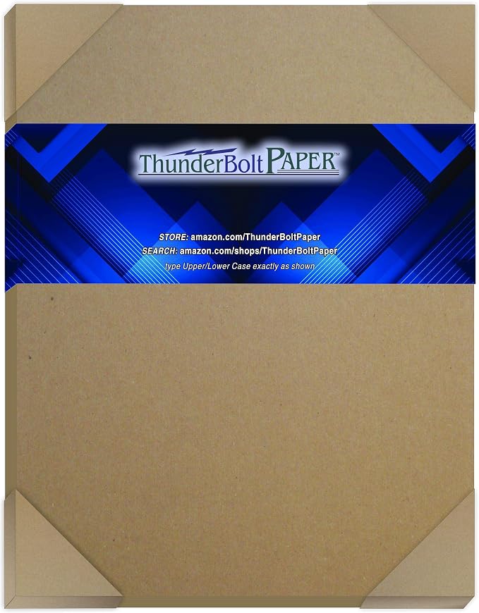 Chipboard - 4 Sheets 11x17 Inch 80pt Heavy Duty Kraft Paper Board for Backing Boards, Albums, Packaging by ThunderBoltPaper