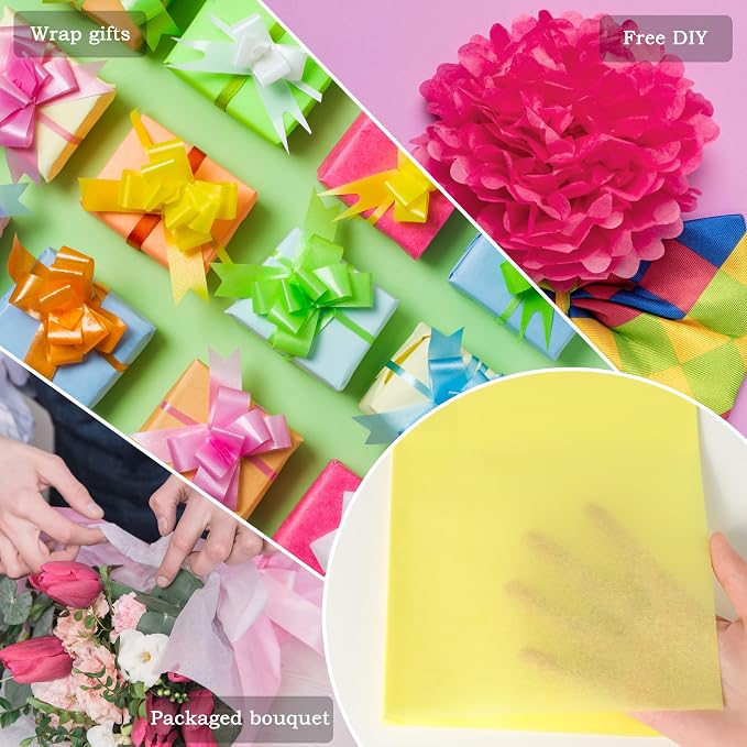 1000 Sheets 20"X30" Gift Wrap Tissue Bulk Yellow for Gifts Wrapping Paper, Bouquet Flower Tissues Birthday Weddings Showers Christmas Arts Craft Party Decoration - Image 5