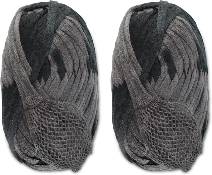 JubileeYarn Mesh Fishnet Yarn - 200g/Skein Chunky Acrylic - Mixed Grey - 2 Skeins by BambooMN