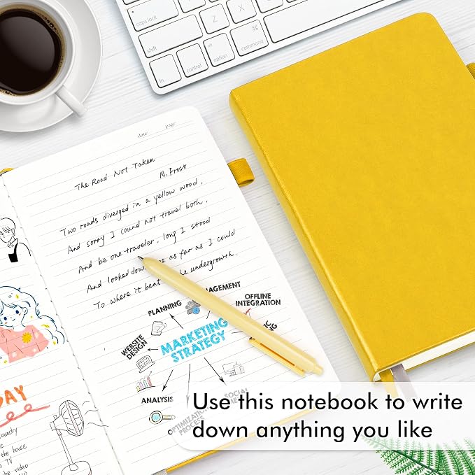 feela 24 Pack Journal Notebook Bulk for Work, Business Notebook Hardcover Lined Writing Journal with Pen Holder for Students Women Note Taking, with 24 Black Pens, 120 GSM, 5.1”x8.3”, A5, Solid Colors - Image 4