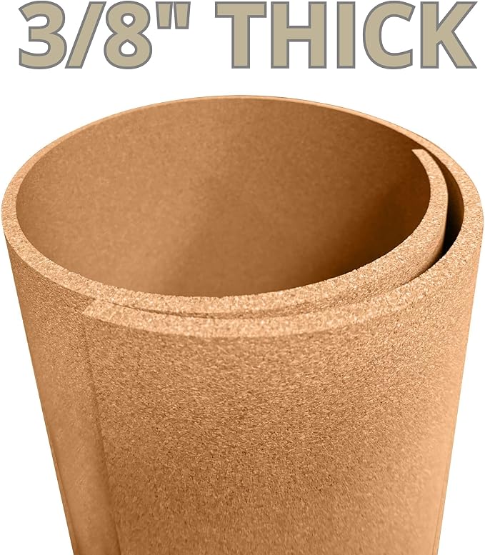 Manton Cork Premium Cork Roll - 4' x 12' x 3/8" | 100% Natural Facing Grade Cork Sheets for Bulletin Boards, Photo and Message Push Pin Displays, Home School Office - Image 2