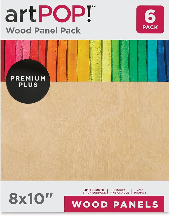 Wood Panel Pack, 8 x 10 inches, Package of 6 Birch Wood Craft Panel Boards, 3/4 inch Profile Pine Cradle for Pouring, Crafting, Painting - Image 3