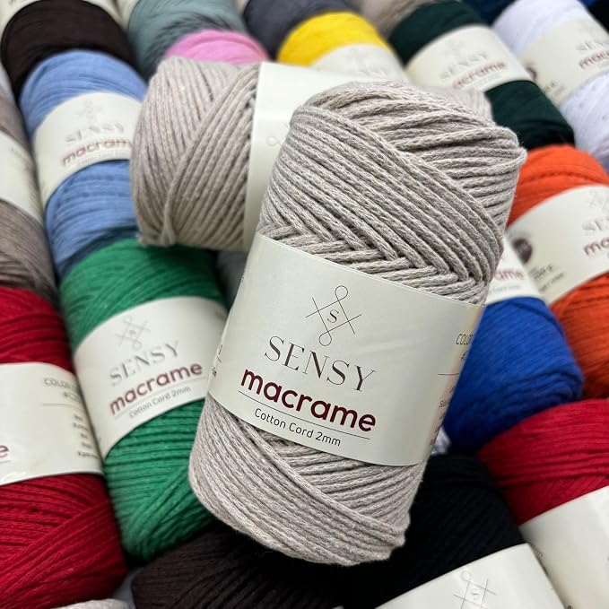 S Sensy 2mm Cotton-Recycled Cotton Macrame #3 Light Cord 10 Skein Mink 159y - Image 4
