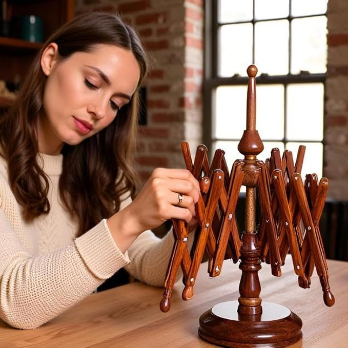 Vintage Wooden Yarn Winder for Knitting and Crocheting Wool Yarn String and Fiber Ball Winder(Rose Wood Swift) - Image 6