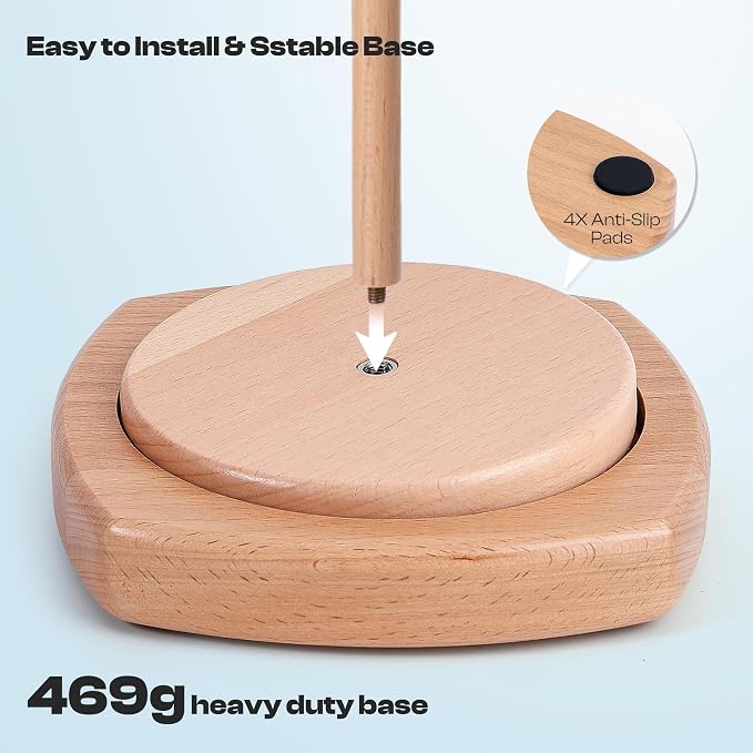 Caydo Wooden Yarn Holder for Knitting and Crocheting, Yarn Spinner Holder | Easy Install and Operate Yarn Spinner with Yarn Storage, Perfect Crochet Gift for Craft Enthusiasts - Large - Image 5