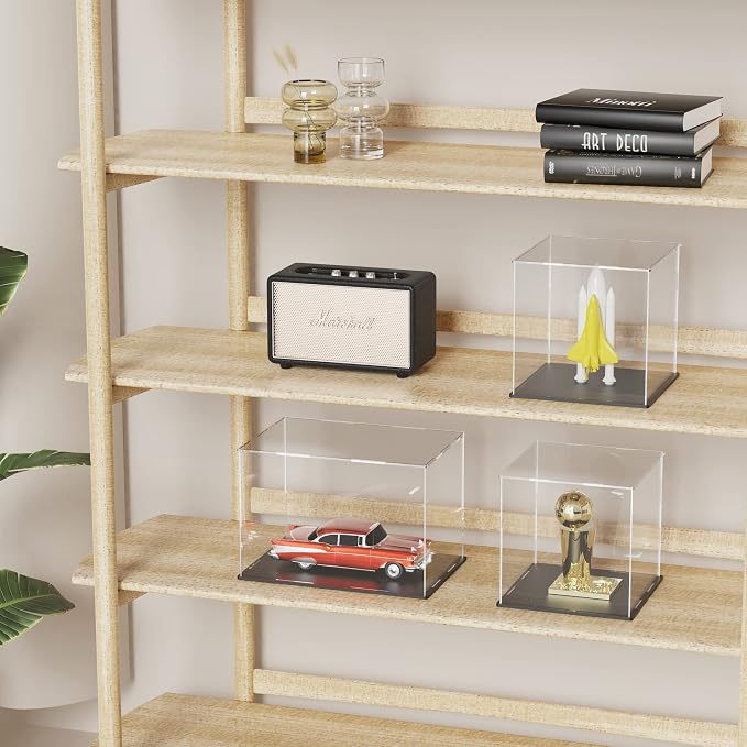 9 Inch Acrylic Case for Display, Clear Display Acrylic Box for Collectibles, Display Case with Matt Black Stand and Lid for Office Home - Image 4