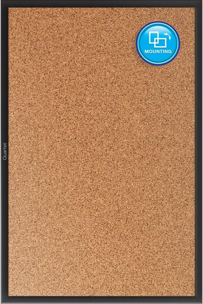 Quartet Cork Bulletin Board 72"W x 48"H Pin Board, Black Aluminum Frame (2307B) - Image 9