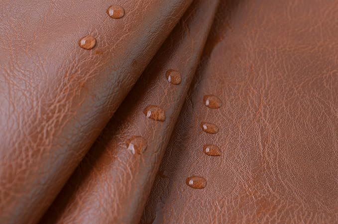 Wento Thick 2 Yard Faux Leather Fabric Soft Skin Grain PU Leather for Furniture Cover Reupholster Sofa Chairs Cushions Vinyl Upholstery (2 Yards, Brown) - Image 4