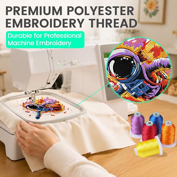 New brothread 80 Spools Polyester Embroidery Machine Thread Kit | 1000M (1100Y) Each Spool, 40 Weight, Colors Compatible with Janome and Robison-Anton Colors - Image 3