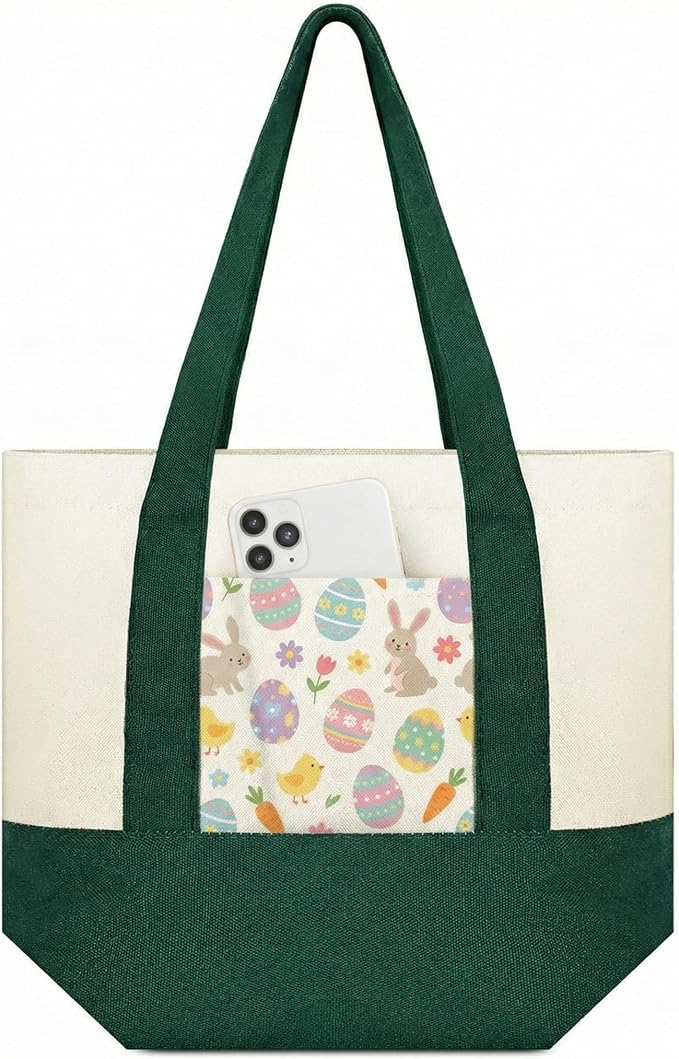 Amylove Mini Canvas Tote Bag with Pockets Duty Canvas Sublimation Blank Small Bag Mini Reusable Tote for Crafts DIY by Amylove