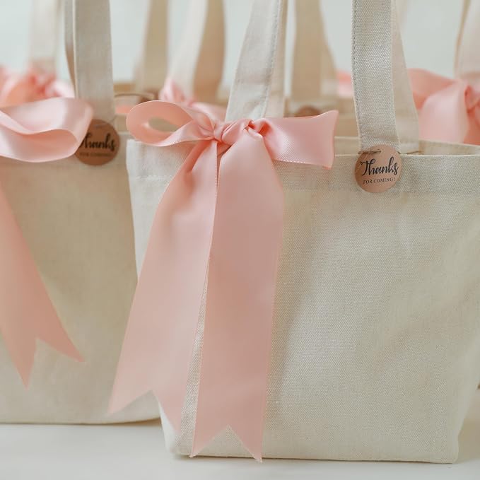 10×8×3 Inch - Small Canvas Tote Bags for Kids Mini Gift Bulk for Painting DIY Arts & Crafts Thick Fabric Bland Bags - Image 3