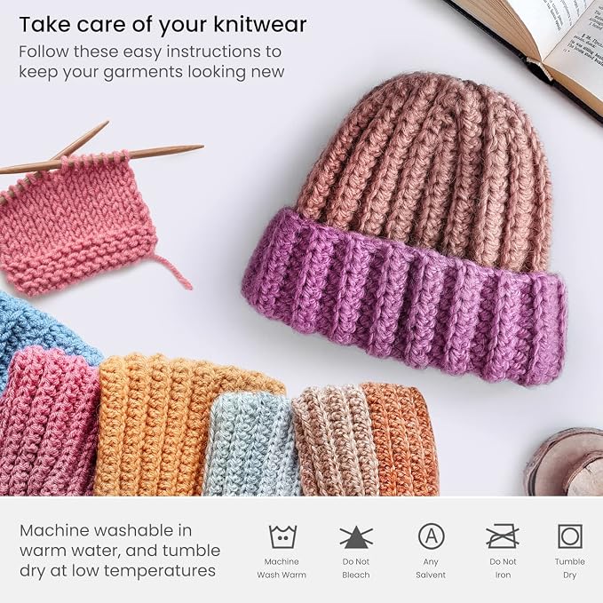 ARTEZA Acrylic Yarn for Crocheting, 20 Mini-Skeins of Worsted Yarn for Knitting in Light Colors, Knitting & Crochet Supplies - Image 4