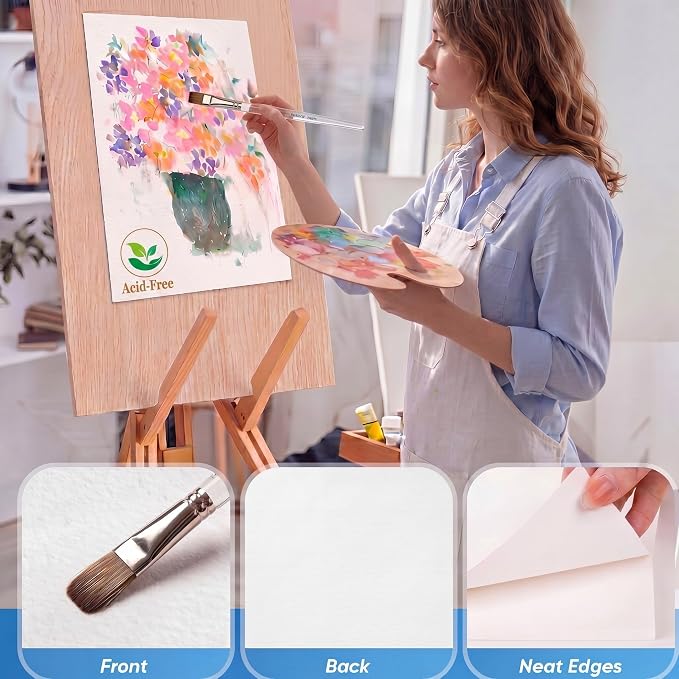 TaoBary 300 Pcs Watercolor Paper 6 X 6 Inch 230 GSM, Cold Press White | Bulk Packs Ideal for Beginner Class Practice, Acid-free Sketch Painting, Cold Press Texture Suits Adults Drawing Craft - Image 5