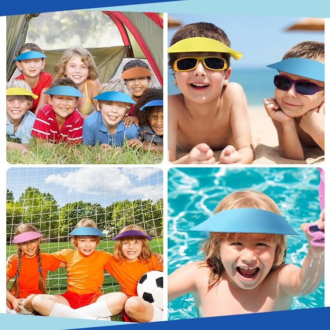 Yahenda Foam Visors for Kids Bulk with Coil Bands Craft Visors Colorful Sun Summer Hats Party Supplies for Boys Girls - Image 6