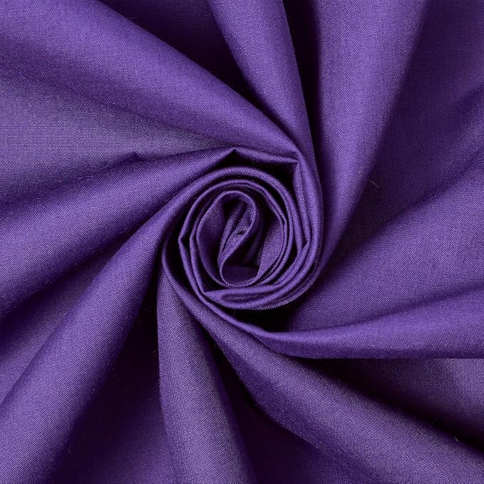 Cotton Polyester Broadcloth (44/45 Inch) Plain Weave Fabric by The Yard - for Sewing Fashion Apparel, Decor, & More (Purple, 1 Yard) by FWD