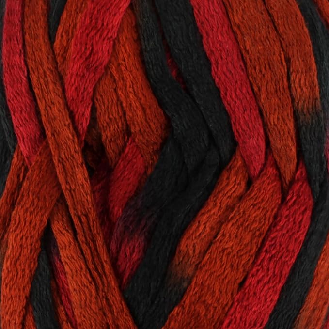 JubileeYarn Mesh Fishnet Yarn - Chunky Acrylic - 200g/Skein - Red Black - 2 Skeins - Image 2