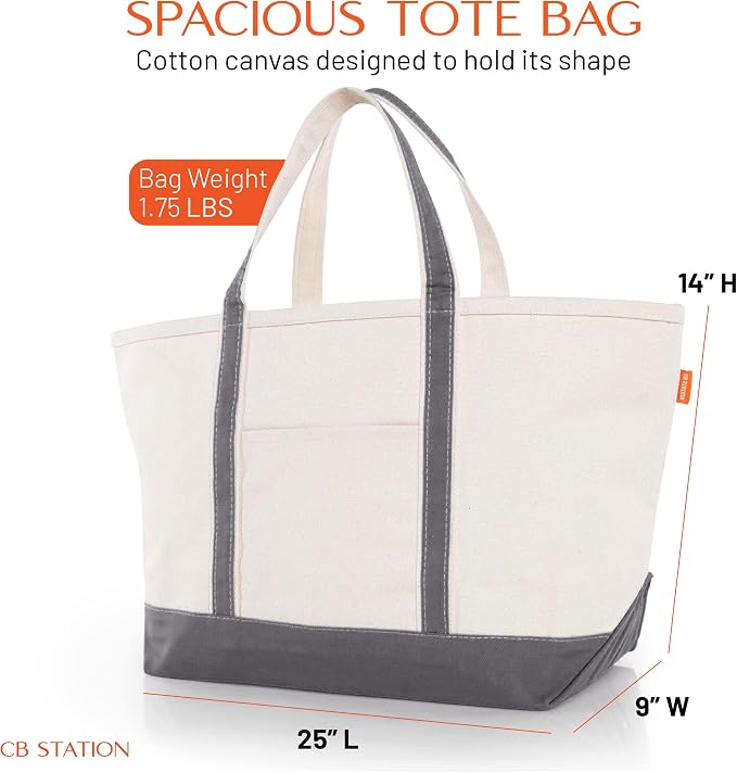 CB STATION Large Classic Tote - Canvas Tote Bag for Women - Multi-Colored Design, Perfect for Travel and Shopping - Image 5