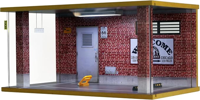 Display Case with Light for 1/18 Diecast Cars | Display Case for 1/18 Diecast Cars,Acrylic Display Case for 1/12 Scale Toy Motorcyle with LED Lighting, Route 66-3 Open Side - Image 2
