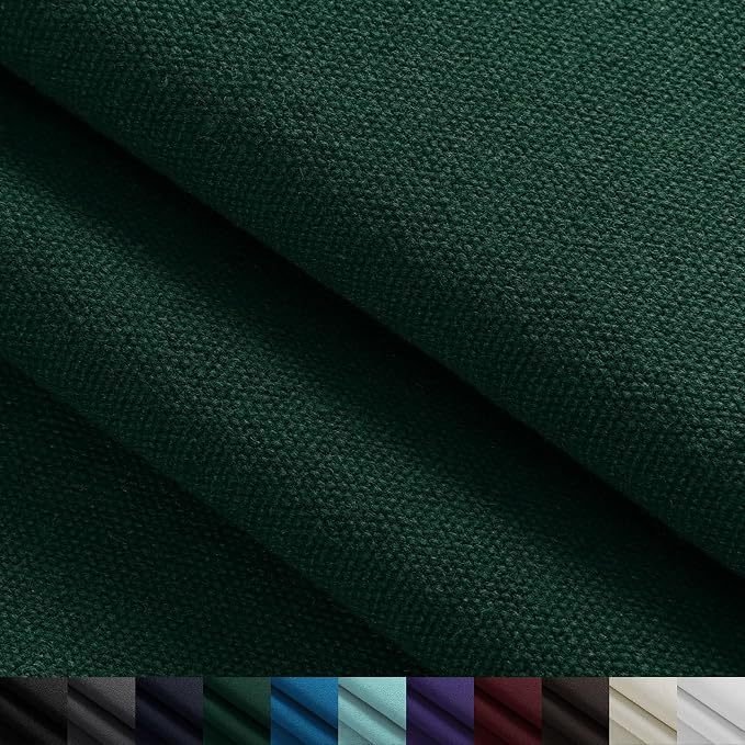 12oz Heavy Duty Canvas Fabric, 59" W Natural Cotton Duck Cloth 1 Yard | by The Yard, Durable, Thick & Heavy Sewing Material, for Arts & Crafts, Bags, Covers, Painting, Home Decor, Pine Green by Foreate