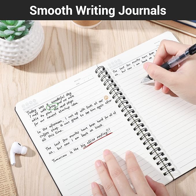 EUSOAR Students Ruled Spiral Notebook, A5 12packs 5.5"X8.3" 120 Pages Lined Travel Writing Notebooks Journal, Memo Notepad Sketchbook, Students Office Business Diary Ruled Book Journal-6 Colors - Image 6