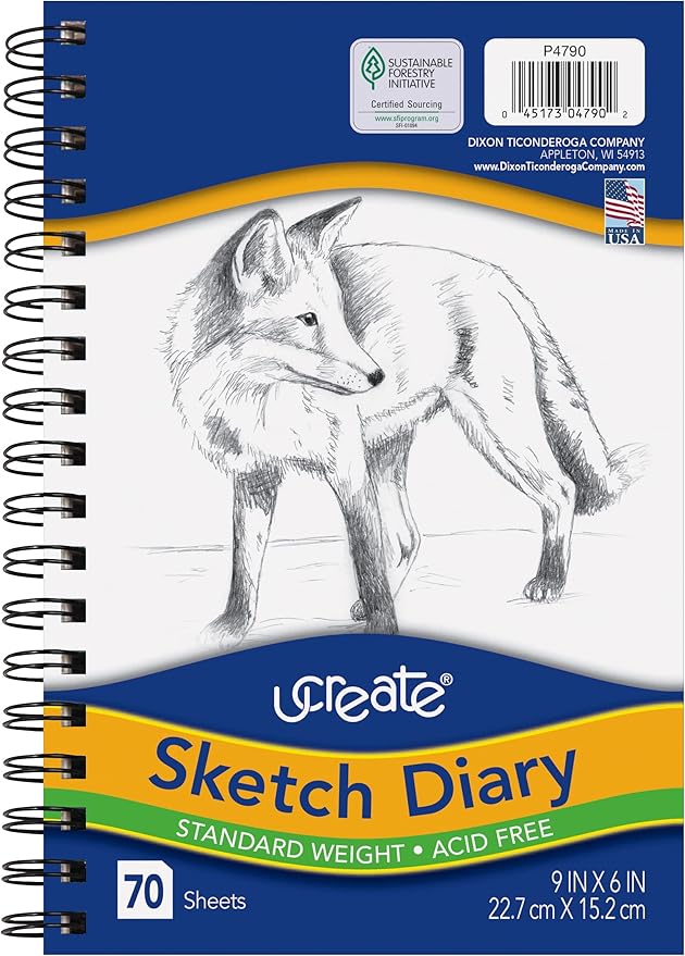Pacon UCreate Sketch Diary, 9" x 6", 70 Sheets by CreativityStreet%C2%AE