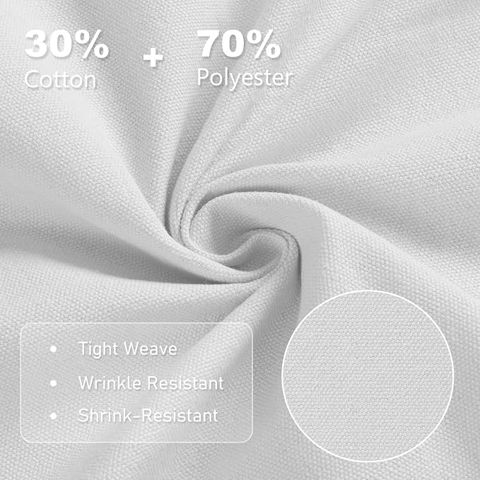 12oz Heavy Duty Canvas Fabric, 59" W Natural Cotton Duck Cloth 5 Yards | by The Yard, Durable, Thick & Heavy Sewing Material, for Arts & Crafts, Bags, Covers, Backings, Painting, Home Decor, White - Image 4
