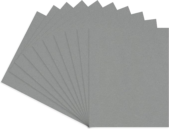 Mid Grey Acid Free 11x14 Backing Board - Uncut Photo Mat Board - 100 Sheets by CountryArtHouse