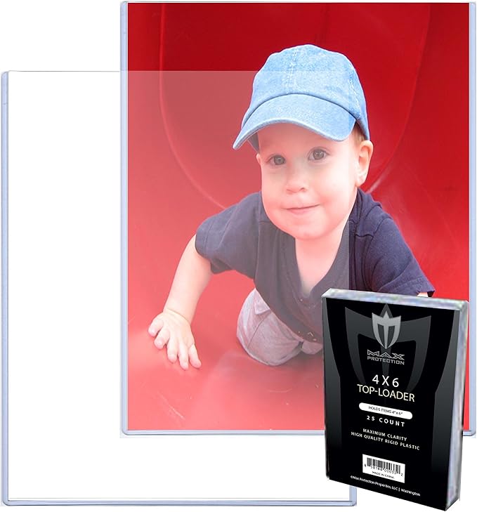 Max Protection 4x6 Toploader 500 Pack - Rigid Postcard Sleeves and Photo Sleeves for Collectors - Crystal Clear 4x6 Plastic Holders for Prints and Cards by MaxProtection