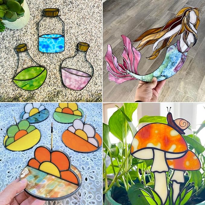 LITMIND 24 Sheets Premium Mottled Opal Stained Glass Sheets – 6 x 4 Inch Vibrant Translucent Assorted Colors Art Glass for DIY Crafts, Mosaic & Stained Glass Projects - Image 4
