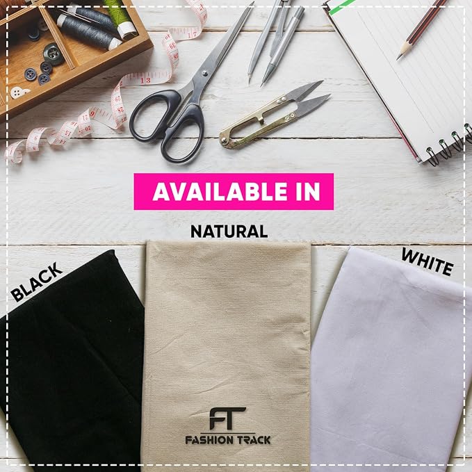 FT Calico Fabric 58" Wide 100% Cotton Natural Muslin (5 Yard) | 100% Cotton Medium Weight Calico Fabric for Sewing, Quilting, Curtain Linings, Pillowcases & DIY Projects - Image 8