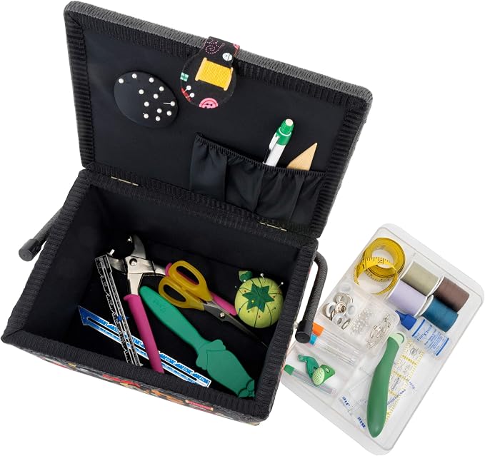 Dritz Large Sewing Basket, Black Sewing Notions - Image 4