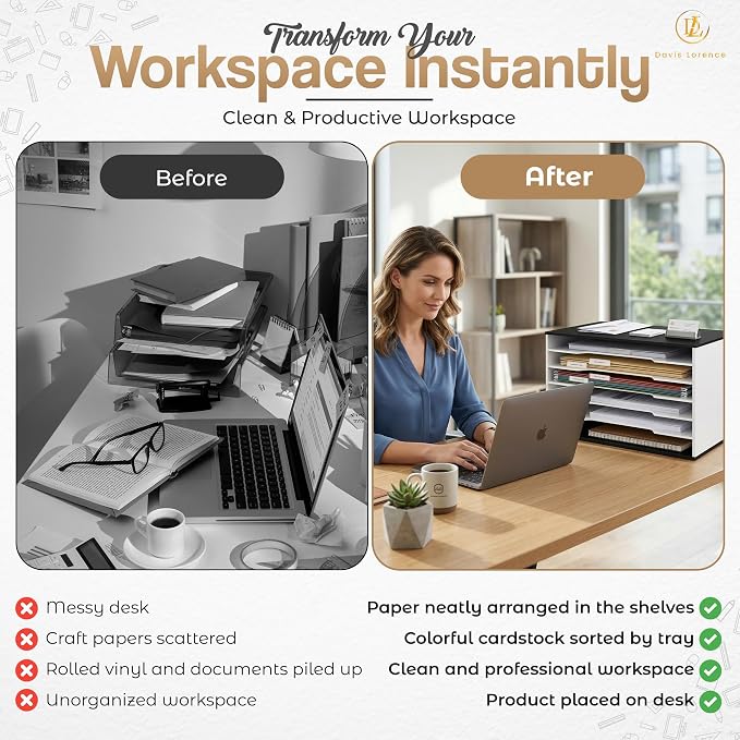 12x18 Construction Paper Organizer, 6-Tier Wooden Flat File for 11x17 & A3 Sheets | Large Durable wood composite organizer Paper Storage for Classroom, Office & Art Room | Black & White| - Image 8