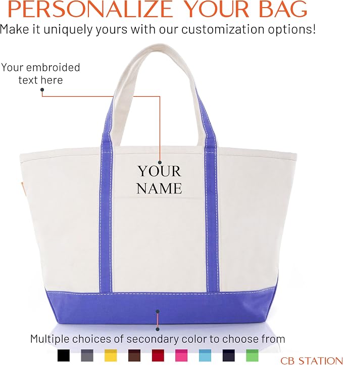 CB STATION Large Classic Tote - Canvas Tote Bag for Women - Multi-Colored Design, Perfect for Travel and Shopping - Image 5