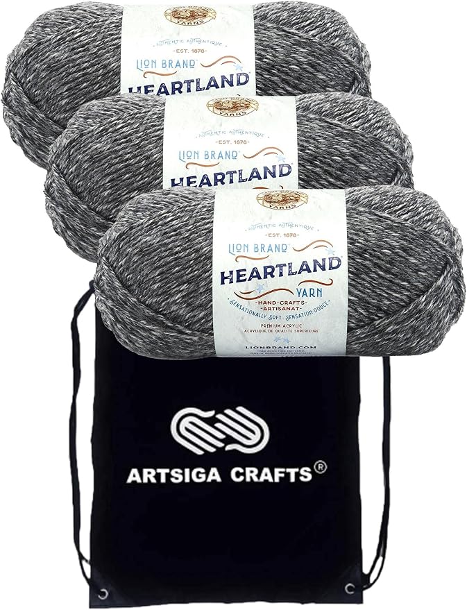Lion Brand Yarn Heartland 136-149 Great Smokey Mountains | 3 Skeins, Same Dye Lot, Project Bag, CYC #4 Worsted, 100% Acrylic, Ideal for Crochet, Knitting Scarves, Blankets by LionBrandYarn