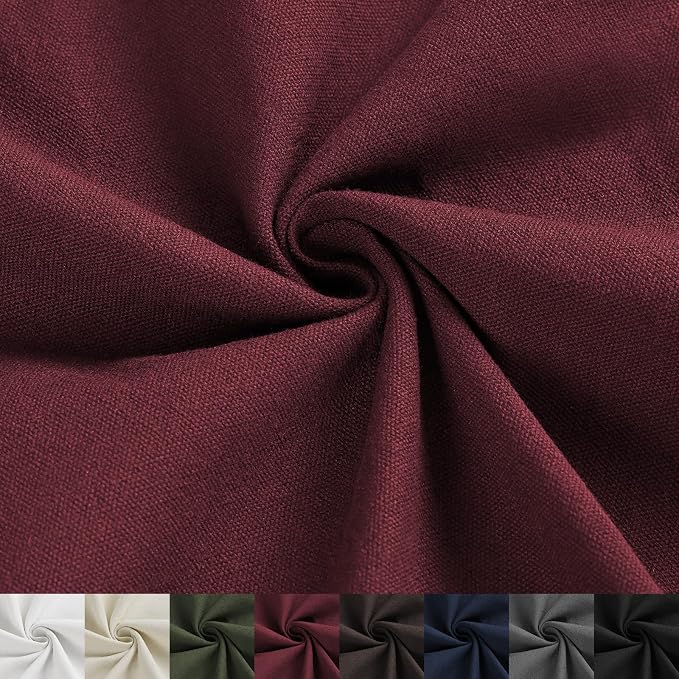 Canvas Fabric 10oz Cotton Upholstery Fabric Drop Cloth 12 Yard Wine Red | Soft Duck Canvas Cloth, Thick Cotton Fabric By the Yard for Painting, Embroidery, Sewing, Cushion, Home Decor, Arts & Crafts by konelia