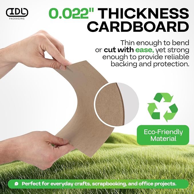 Chipboard Sheets 12" x 12", Pack of 200 - USA-Made Cardboard Sheets | for Scrapbooking, Framing - Heavy-Duty 0.022" Thickness Cardstock - Chip Board Pads for Crafts, DIY Projects by IDL Packaging - Image 3