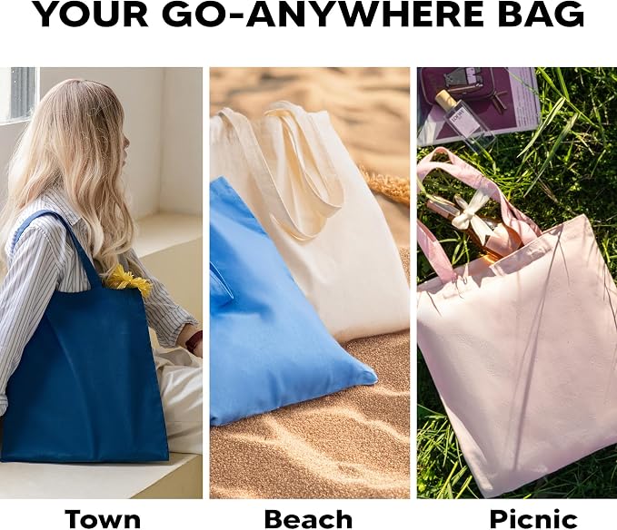 1 | 3 | 6 | 12 | 240 Pack 100% Cotton Tote Bags Bulk – Lightweight Promotional Totes for Events, Gifts, Craft - Image 7