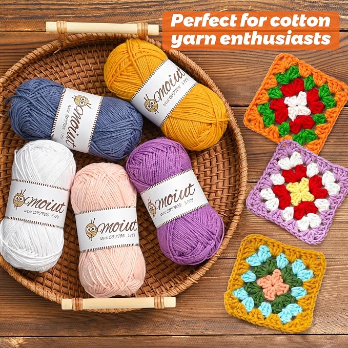 15 Pack 100% Milk Cotton Yarn for Crocheting, 750g/1968.5yd Baby Yarn for Crocheting Soft, Fuzzy 5 Ply Cotton Crochet Amigurumi Yarn for Puzzle/Clothes&Crafts(Set B) - Image 4