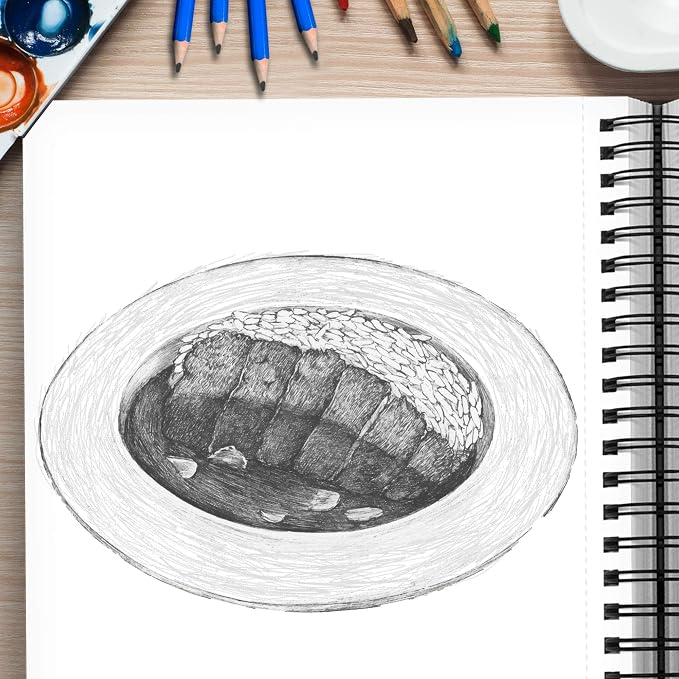 100 Sheets Premium Sketch Book - 9x12 Inches (68 lb/100 GSM) Sketch Pad with Spiral Bound for Colored Pencils, Gel Pens, Mechanical Pencils, Charcoal, Ballpoint Pens, Fineliner Pens and Pastels - Image 8