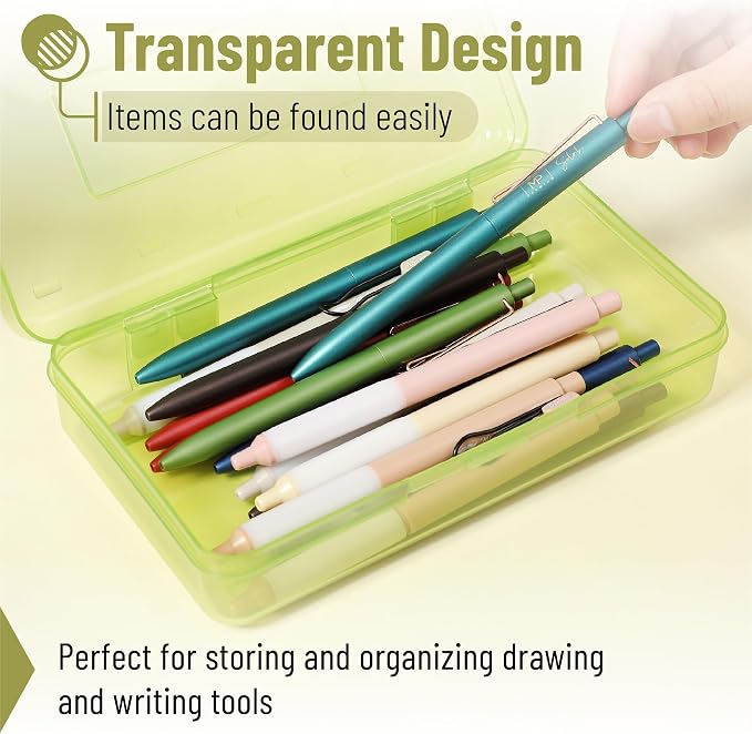 Mr. Pen- Plastic Pencil Case Box, 2 Pack, Large Crayon Marker Pen Organizer | Plastic Bead Organizing Container with Snap-Tight Lids, Clear Craft Storage Boxes, School Supplies - Image 5