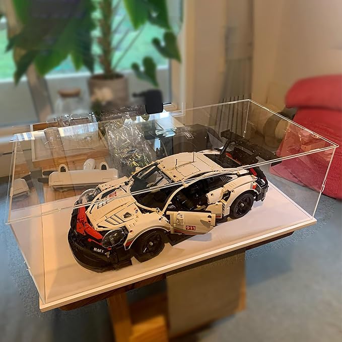 3mm Clear Acrylic Display Case for LEGO McLaren P1 42172 1/8 Model Car | Thickened Transparent Box for 42232 Sadair's Spear 42143 Ferrari SP3 42115 Lamborghini Sián 42156 42096 White 23.6x11.8x7.9in - Image 4