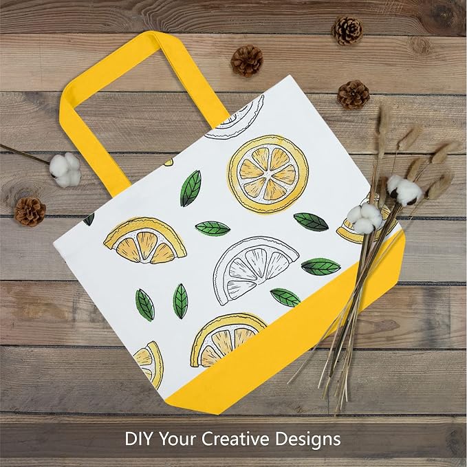 TOPDesign 1-Pack Super Strong Large 12oz Cotton Canvas Tote Bag, Reusable Grocery Shopping Cloth Bag, Fashionable Two-Tone Tote for Crafts, DIY Your Creative Designs - Image 4
